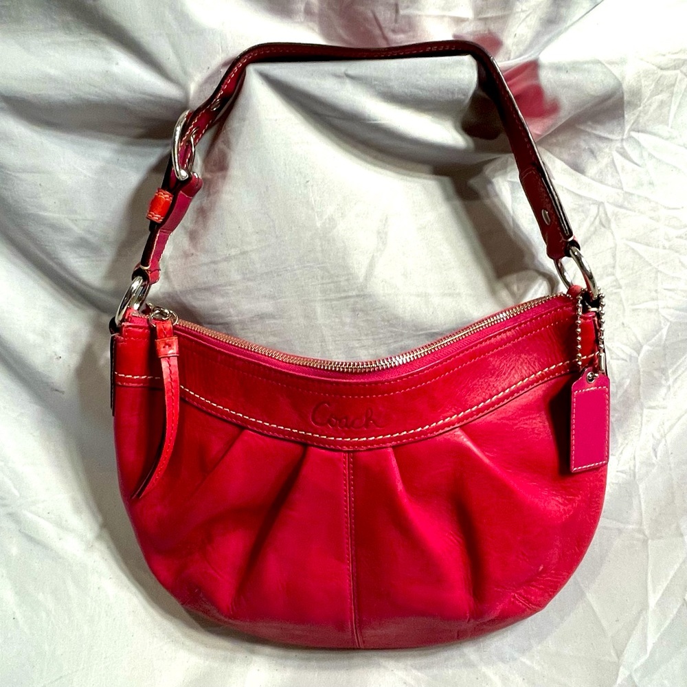 Certified Authentic Coach Cary Pleated Leather Hobo Shoulder Bag Purse